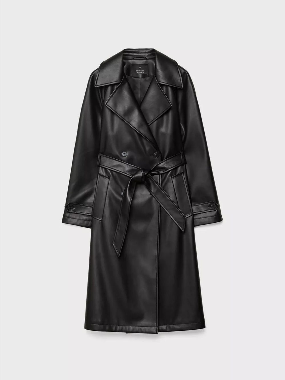 Faux Leather Trench